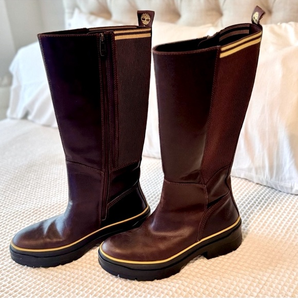 TIMBERLAND Malynn Waterproof Tall Boots Brown Full Grain Leather - Picture 5 of 16